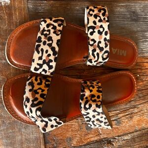 MIA Animal Print Double Strap Sandals